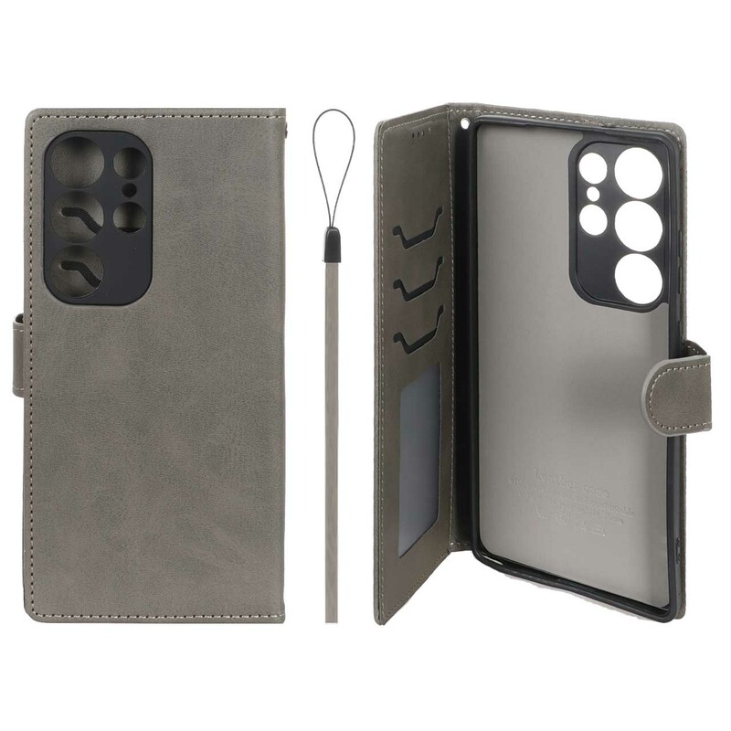 کیف موبایل مگنتی درجه یک داخل خز MNC Plus مدل Samsung Galaxy S25 Ultra - خاکستری