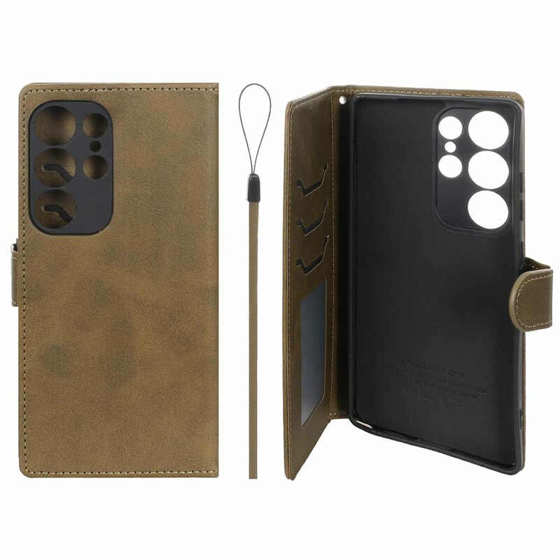 کیف موبایل مگنتی درجه یک داخل خز MNC Plus مدل Samsung Galaxy S25 Ultra - سبز زیتونی