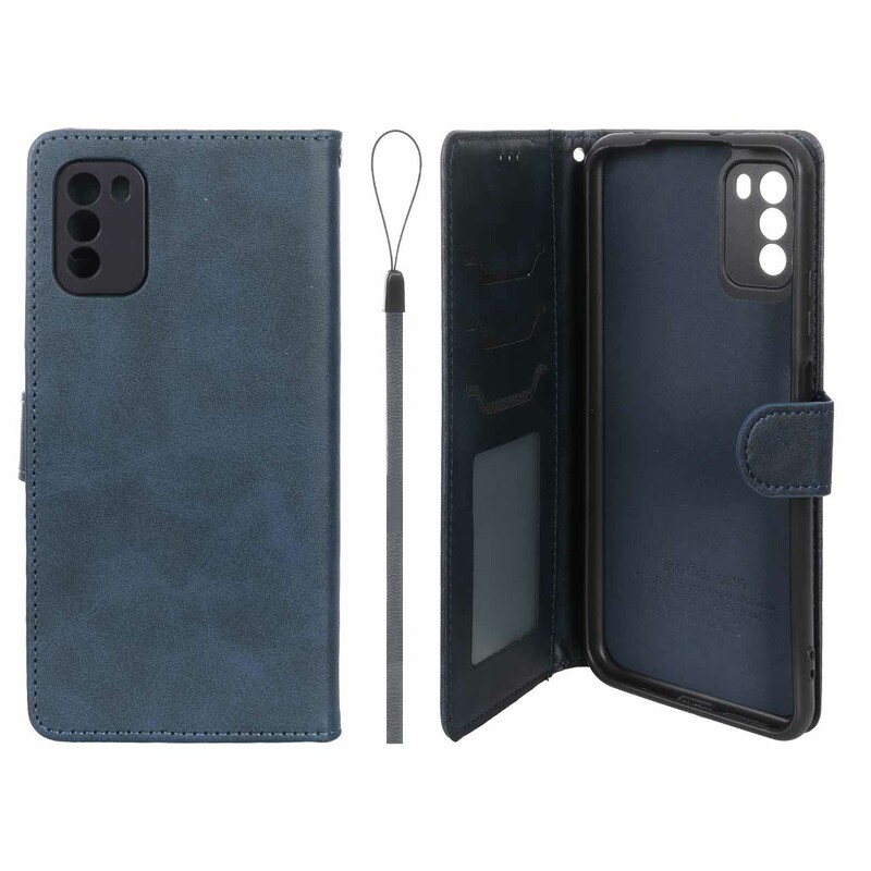 کیف موبایل مگنتی درجه یک داخل خز MNC Plus مدل Xiaomi Poco M3 - سرمه ای