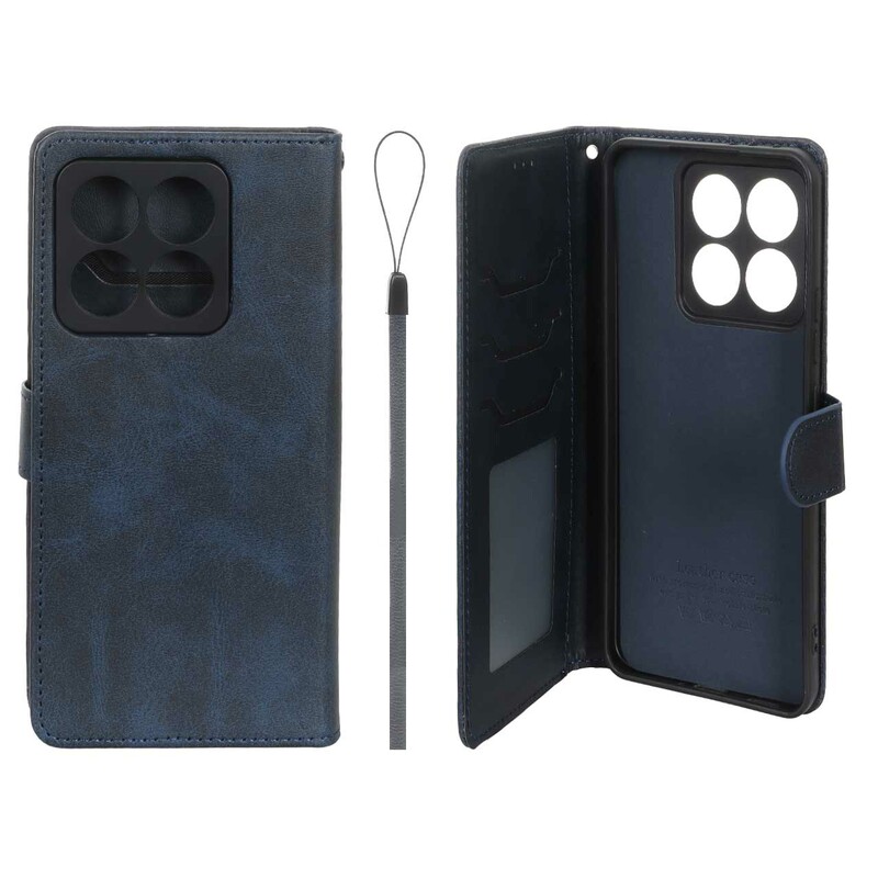 کیف موبایل مگنتی درجه یک داخل خز MNC Plus مدل Xiaomi Mi 14T - سرمه ای