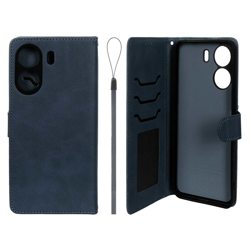 کیف موبایل مگنتی درجه یک داخل خز MNC Plus مدل Xiaomi Redmi 13C / Poco C65 - سرمه ای