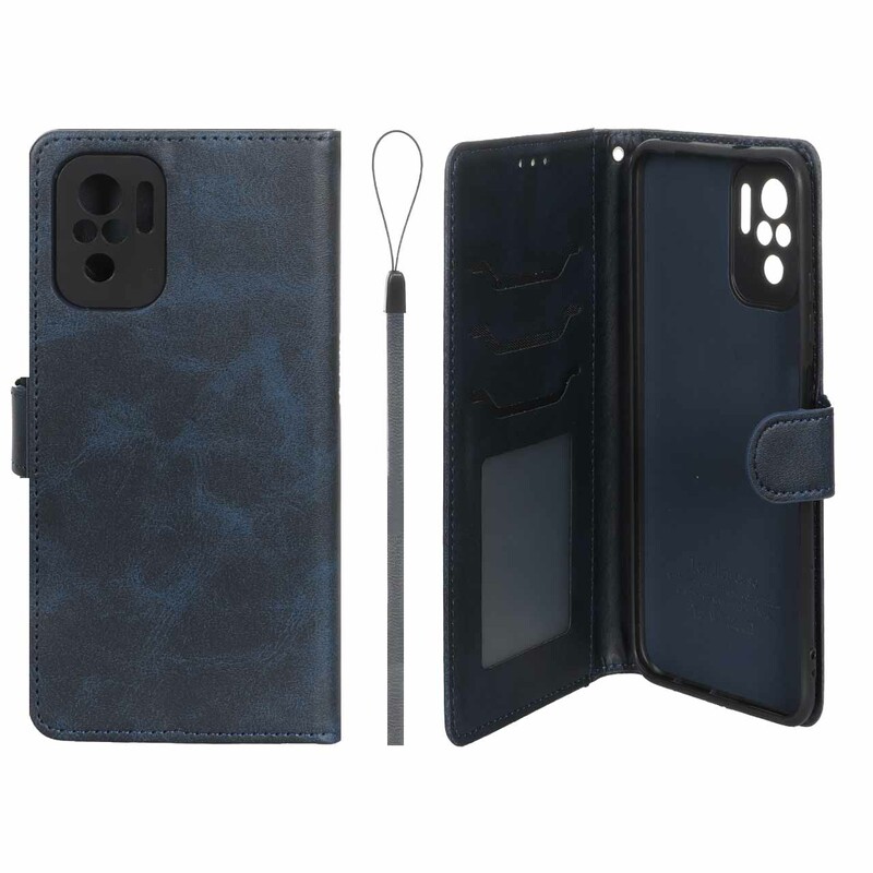 کیف موبایل مگنتی درجه یک داخل خز MNC Plus مدل Xiaomi Redmi Note 10 4G / Redmi Note 10S / Poco M5S - سرمه ای