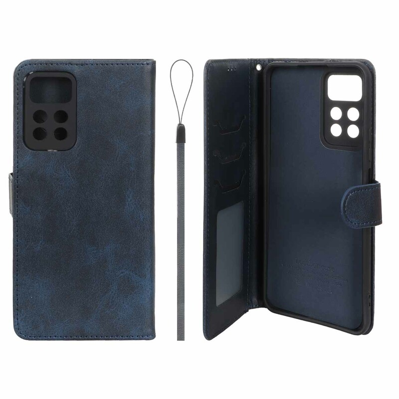 کیف موبایل مگنتی درجه یک داخل خز MNC Plus مدل Xiaomi Redmi Note 11 Pro Plus - سرمه ای