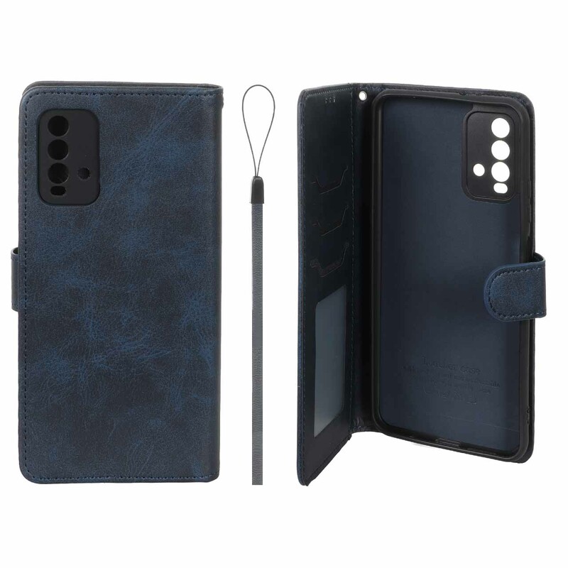 کیف موبایل مگنتی درجه یک داخل خز MNC Plus مدل Xiaomi Redmi 9T 4G - سرمه ای