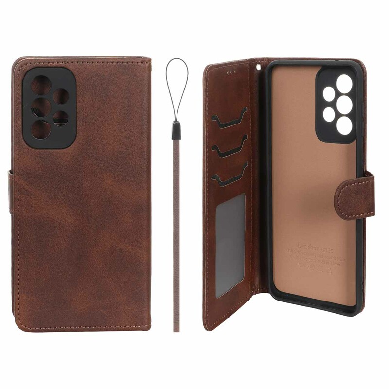 کیف موبایل مگنتی درجه یک داخل خز MNC Plus مدل Samsung Galaxy A33 - قهوه ای