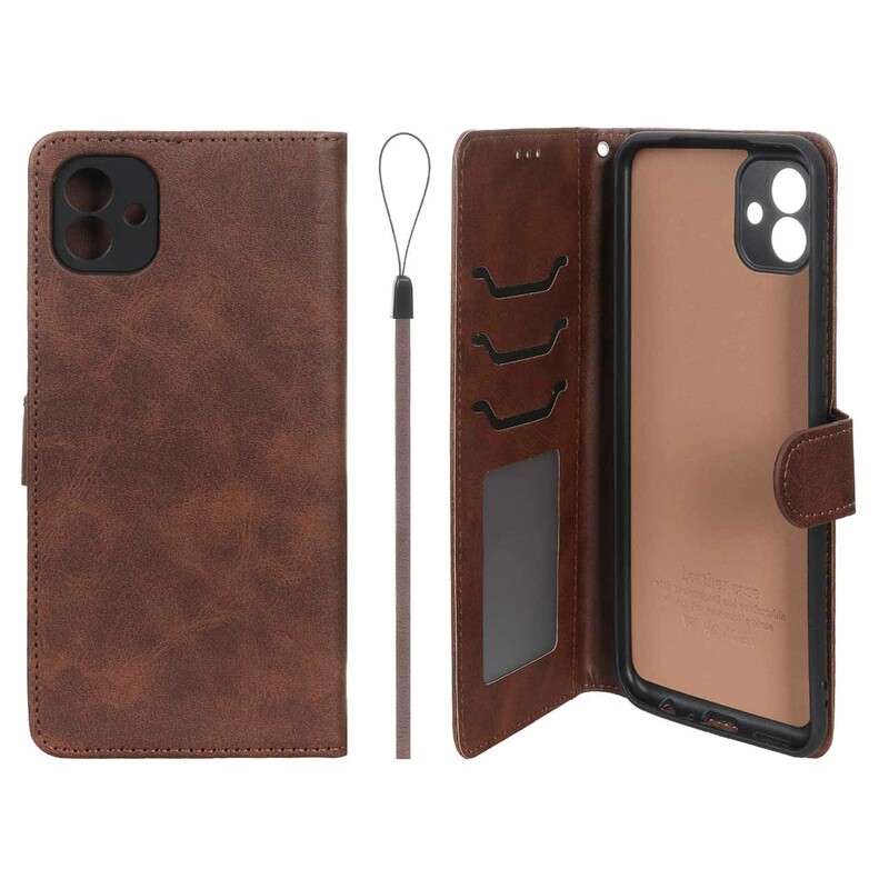 کیف موبایل مگنتی درجه یک داخل خز MNC Plus مدل Samsung Galaxy A04 / M13 5G - قهوه ای