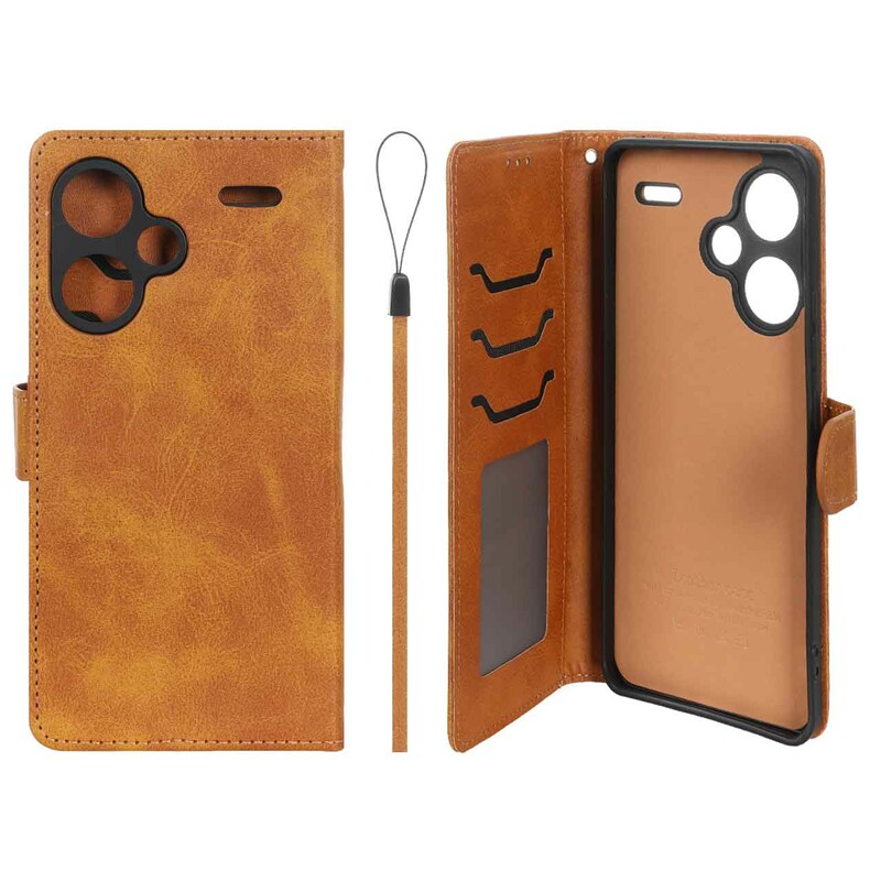 کیف موبایل مگنتی درجه یک داخل خز MNC Plus مدل Xiaomi Redmi Note 13 Pro Plus 5G - عسلی