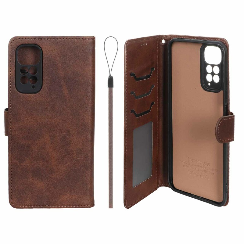 کیف موبایل مگنتی درجه یک داخل خز MNC Plus مدل Xiaomi Redmi Note 11 4G / Redmi Note 11S - قهوه ای