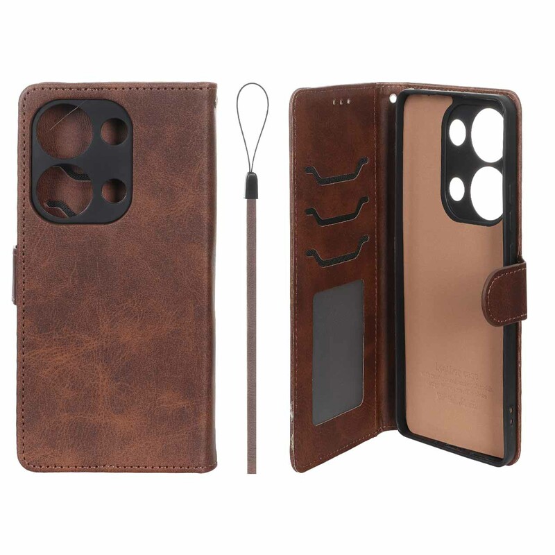 کیف موبایل مگنتی درجه یک داخل خز MNC Plus مدل Xiaomi Redmi Note 14S / Note 13 Pro 4G / Poco M6 Pro 4G - قهوه ای