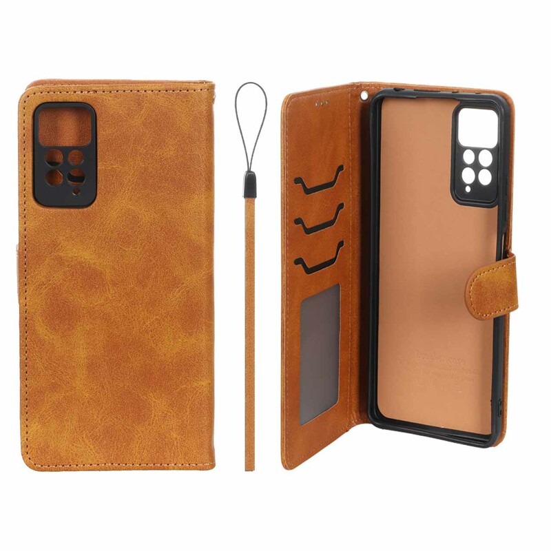 کیف موبایل مگنتی درجه یک داخل خز MNC Plus مدل Xiaomi Redmi Note 12 Pro 4G / Redmi Note 11 Pro - عسلی