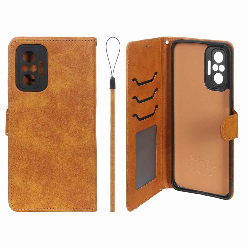 کیف موبایل مگنتی درجه یک داخل خز MNC Plus مدل Xiaomi Redmi Note 10 Pro 4G / Redmi Note 10 Pro Max - عسلی