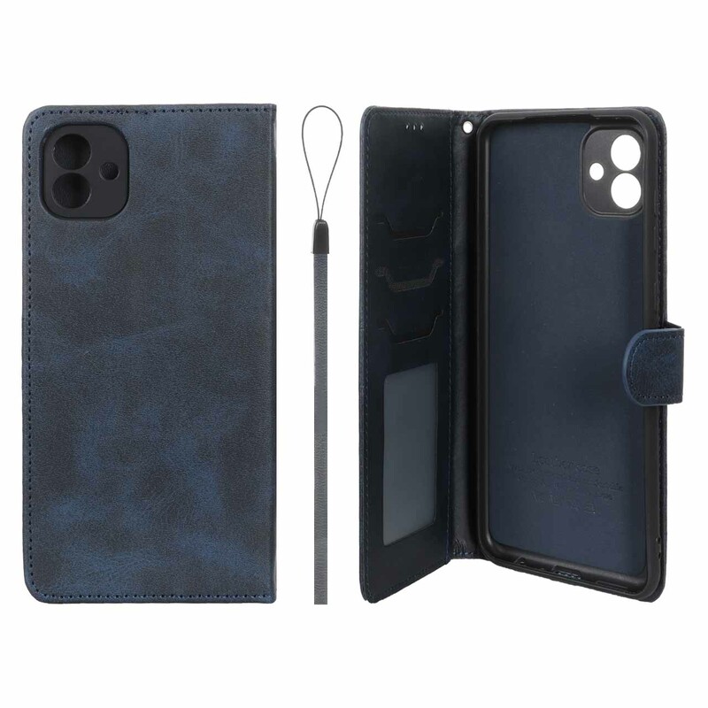 کیف موبایل مگنتی درجه یک داخل خز MNC Plus مدل Samsung Galaxy A04 / M13 5G - سرمه ای