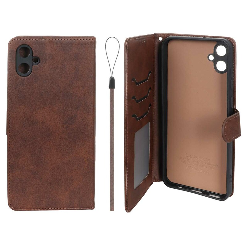 کیف موبایل مگنتی درجه یک داخل خز MNC Plus مدل Samsung Galaxy A05 - قهوه ای