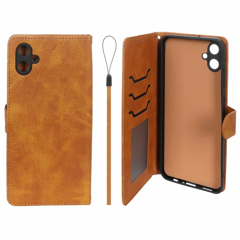 کیف موبایل مگنتی درجه یک داخل خز MNC Plus مدل Samsung Galaxy A05 - عسلی