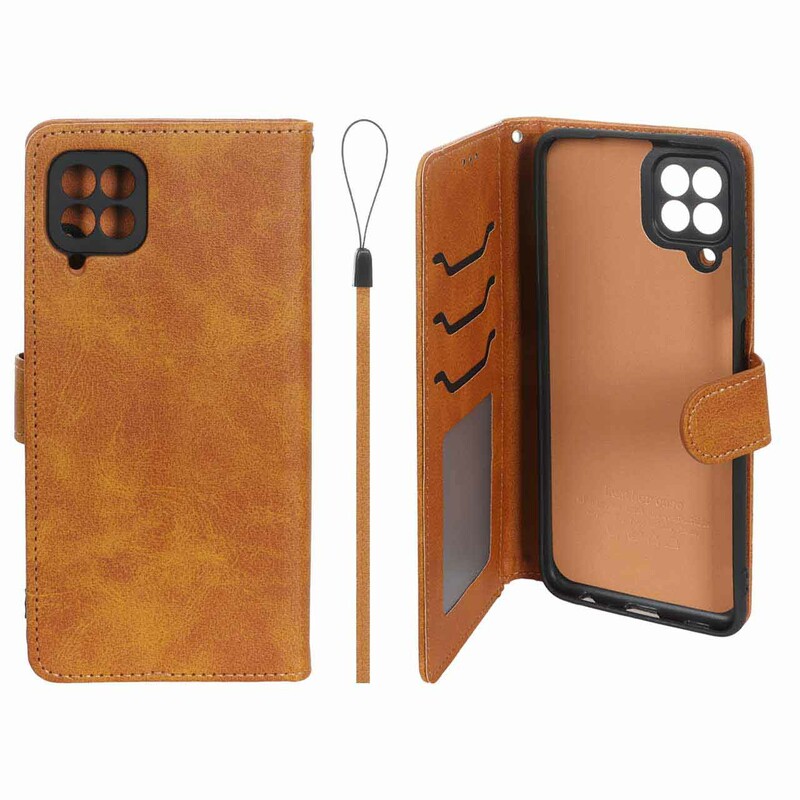 کیف موبایل مگنتی درجه یک داخل خز MNC Plus مدل Samsung Galaxy A22 4G / M32 4G / F22 - عسلی