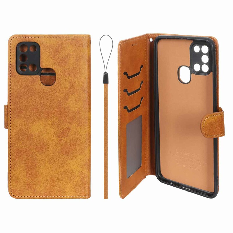 کیف موبایل مگنتی درجه یک داخل خز MNC Plus مدل Samsung Galaxy A21s - عسلی