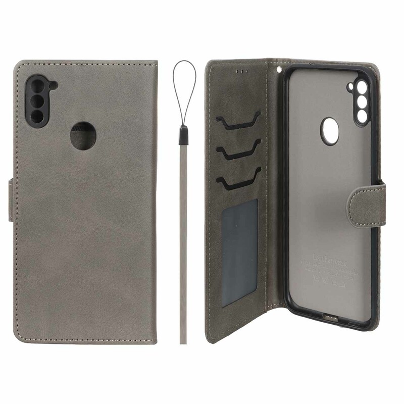 کیف موبایل مگنتی درجه یک داخل خز MNC Plus مدل Samsung Galaxy A11 / M11 - خاکستری