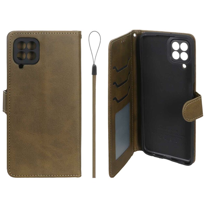 کیف موبایل مگنتی درجه یک داخل خز MNC Plus مدل Samsung Galaxy A22 4G / M32 4G / F22 - سبز زیتونی