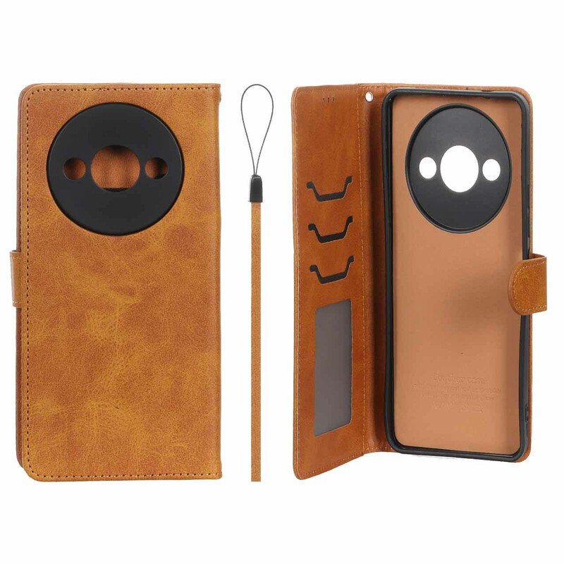 کیف موبایل مگنتی درجه یک داخل خز MNC Plus مدل Xiaomi Redmi A3 / A3x / Poco C61 - عسلی