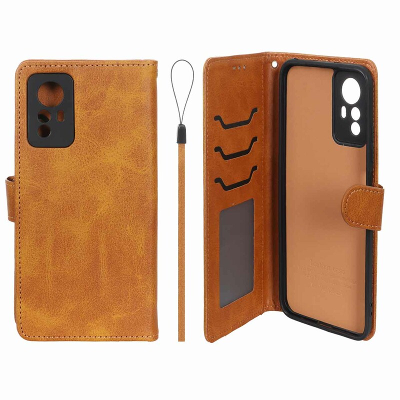 کیف موبایل مگنتی درجه یک داخل خز MNC Plus مدل Xiaomi Redmi Note 12S - عسلی