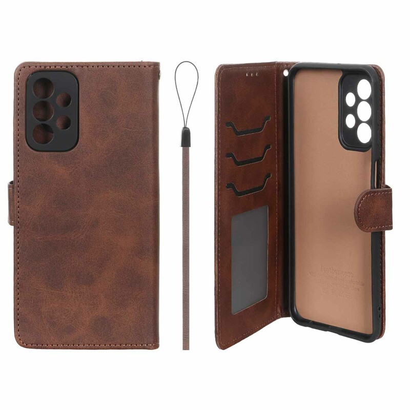 کیف موبایل مگنتی درجه یک داخل خز MNC Plus مدل Samsung Galaxy A23 - قهوه ای