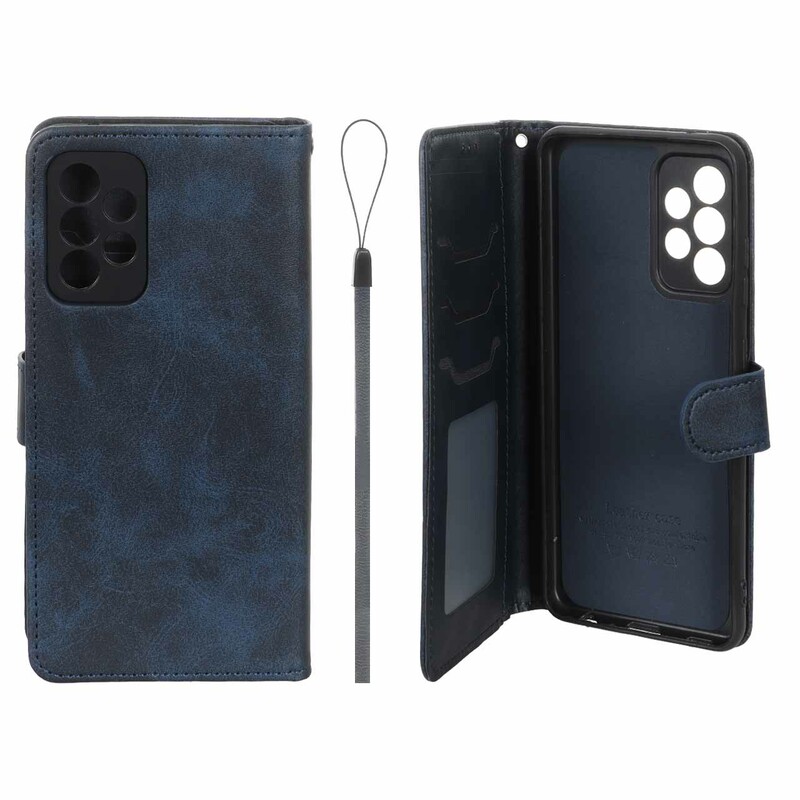 کیف موبایل مگنتی درجه یک داخل خز MNC Plus مدل Samsung Galaxy A52 / A52s - سرمه ای