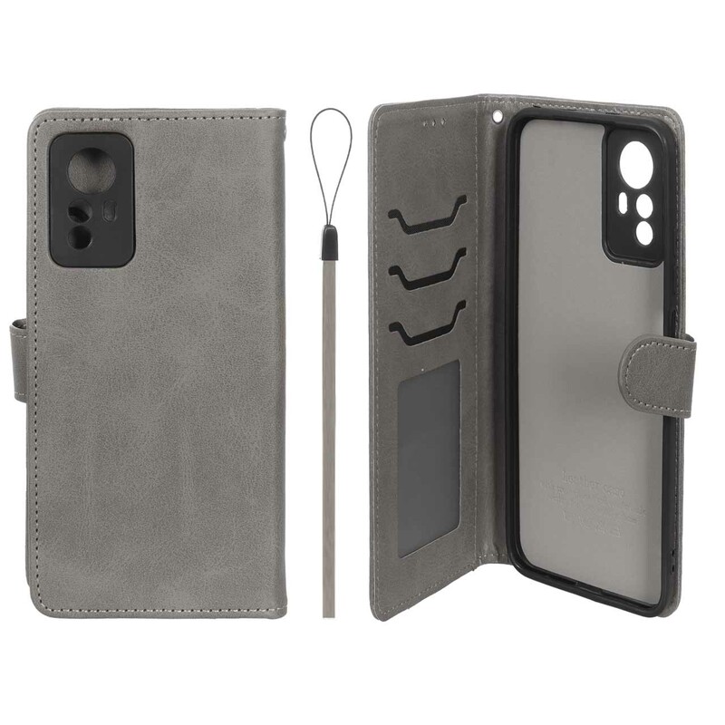 کیف موبایل مگنتی درجه یک داخل خز MNC Plus مدل Xiaomi Redmi Note 12S - خاکستری