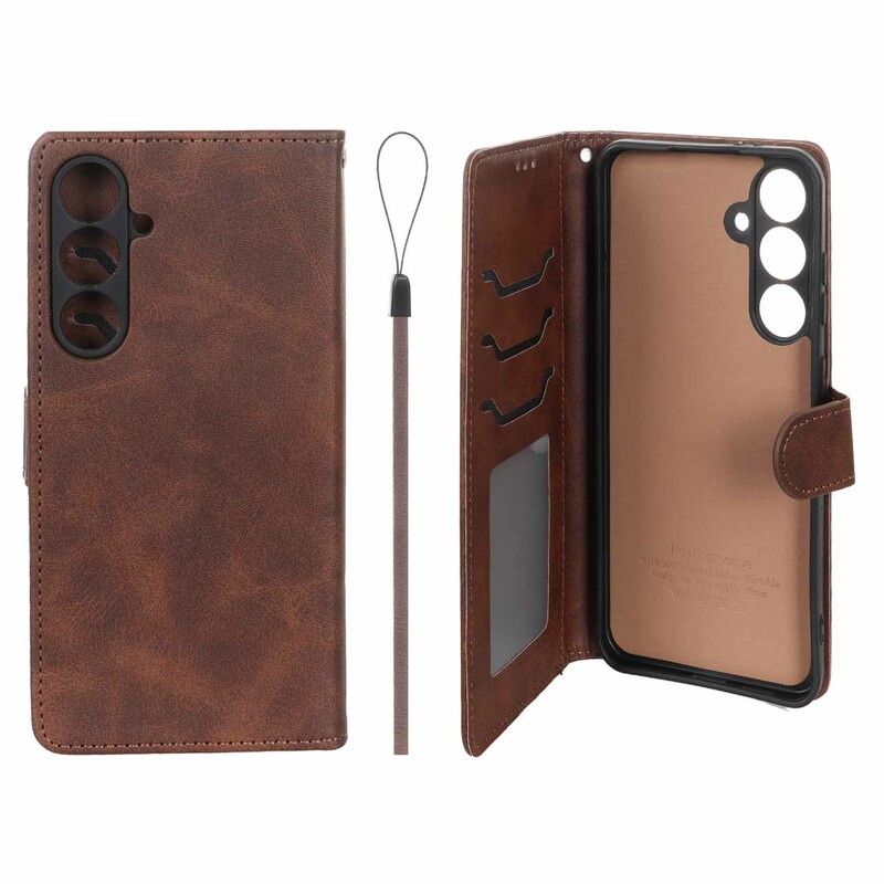 کیف موبایل مگنتی درجه یک داخل خز MNC Plus مدل Samsung Galaxy S24 FE - قهوه ای