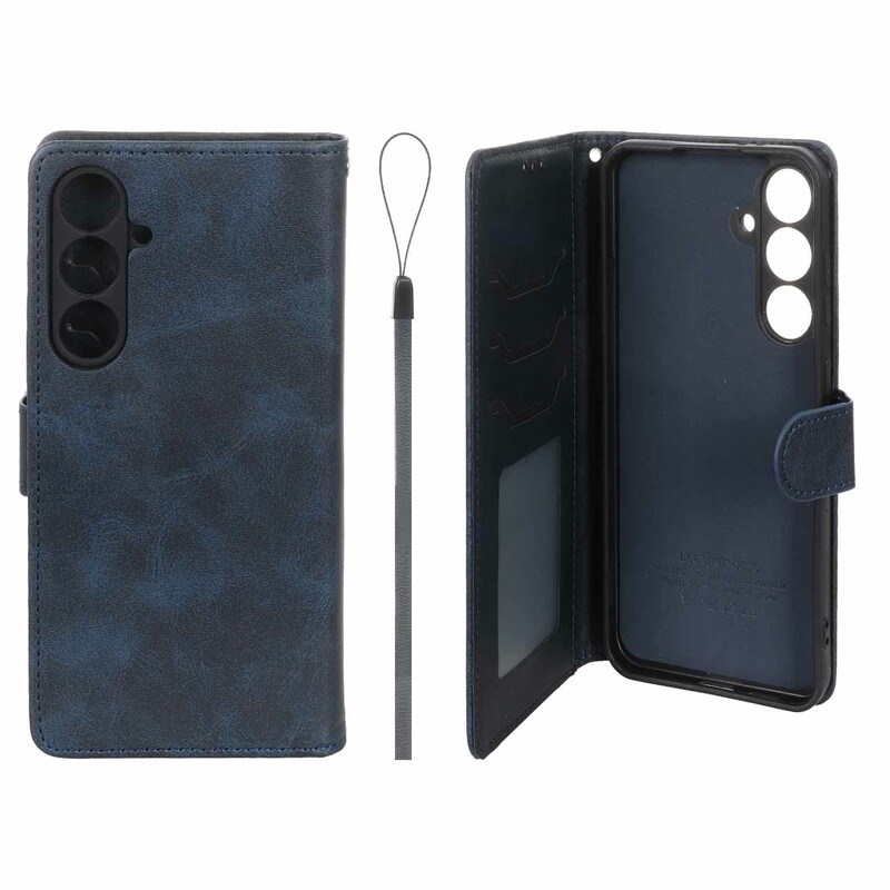 کیف موبایل مگنتی درجه یک داخل خز MNC Plus مدل Samsung Galaxy S24 FE - سرمه ای