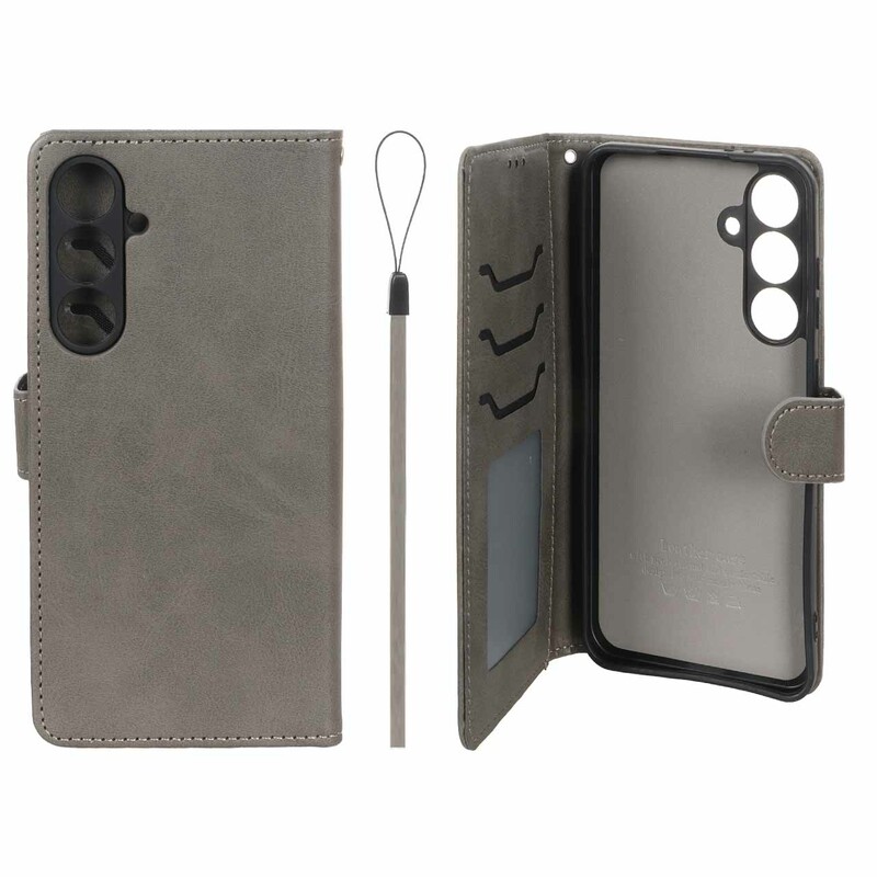 کیف موبایل مگنتی درجه یک داخل خز MNC Plus مدل Samsung Galaxy S24 FE - خاکستری