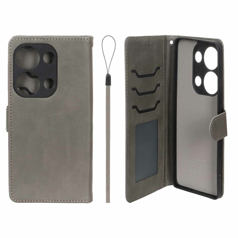 کیف موبایل مگنتی درجه یک داخل خز MNC Plus مدل Xiaomi Redmi Note 14S / Note 13 Pro 4G / Poco M6 Pro 4G - خاکستری