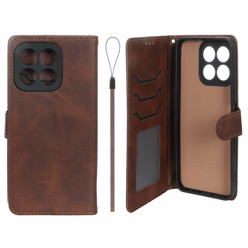 کیف موبایل مگنتی درجه یک داخل خز MNC Plus مدل Honor X6b - قهوه ای