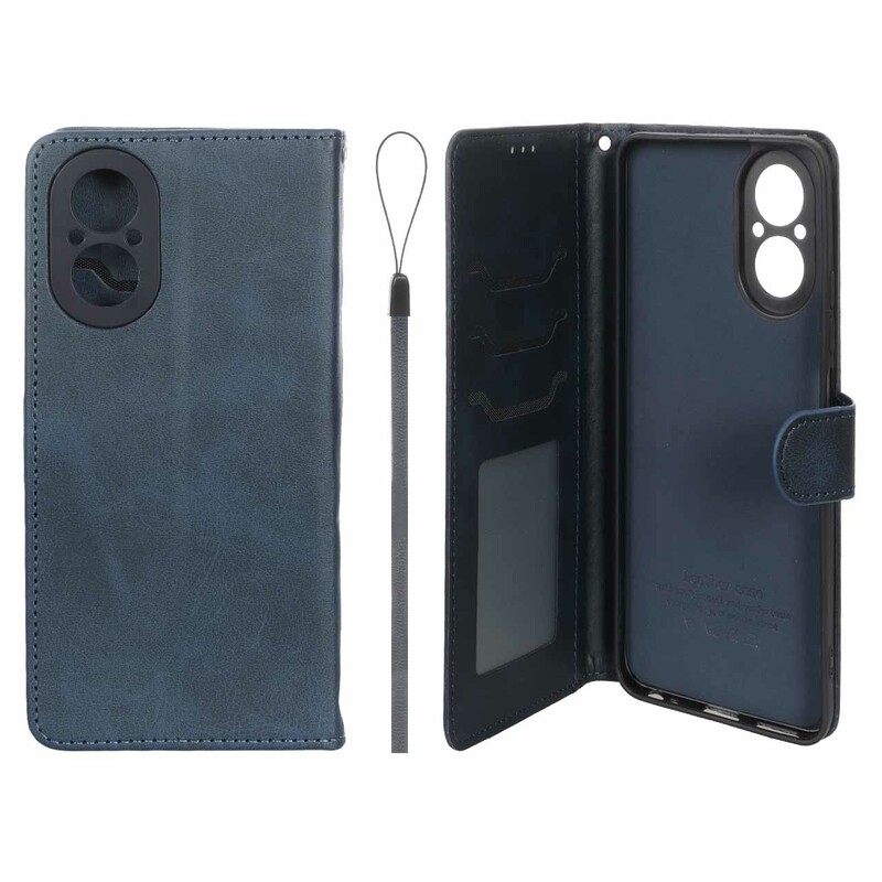 کیف موبایل مگنتی درجه یک داخل خز MNC Plus مدل Realme C67 4G  - سرمه ای