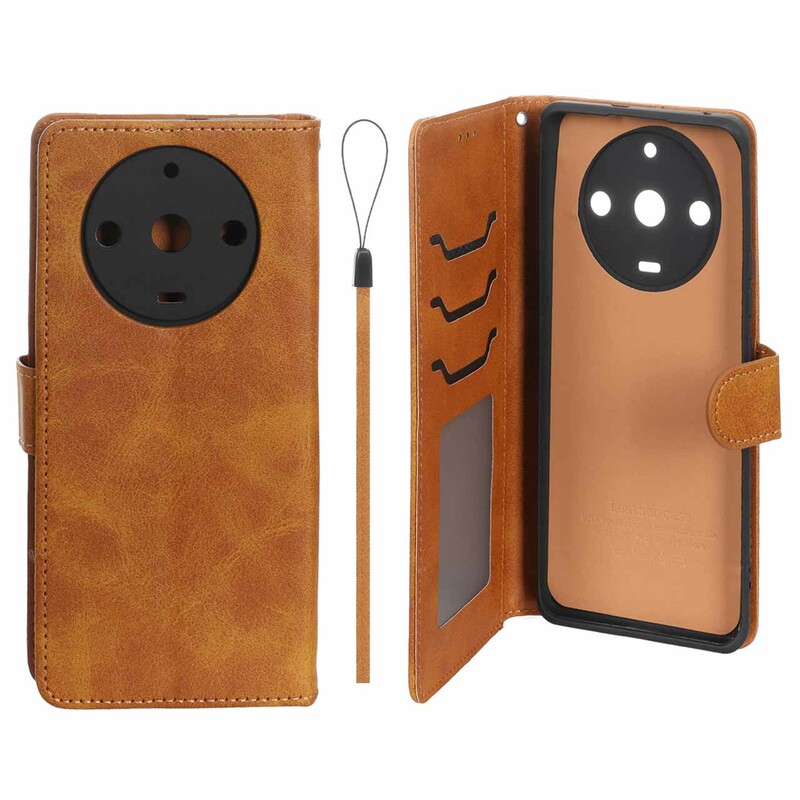 کیف موبایل مگنتی درجه یک داخل خز MNC Plus مدل Realme 11 Pro Plus - عسلی