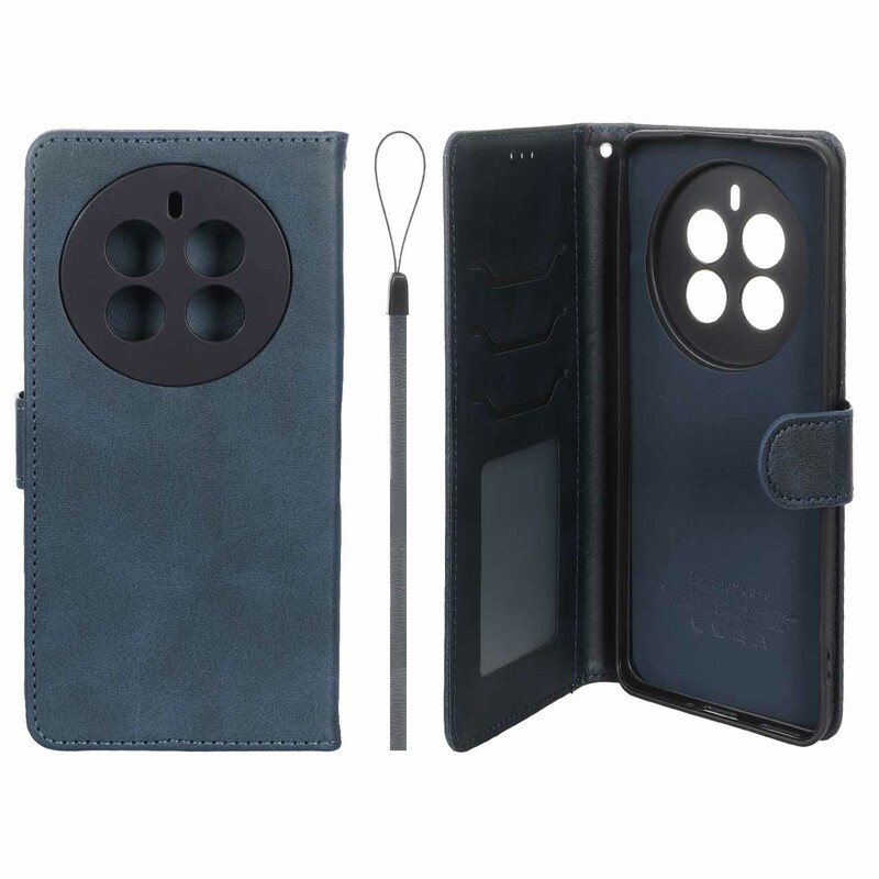 کیف موبایل مگنتی درجه یک داخل خز MNC Plus مدل Realme 12 Pro Plus - سرمه ای