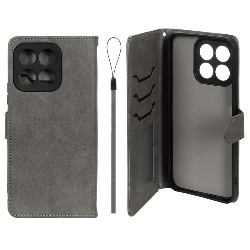 کیف موبایل مگنتی درجه یک داخل خز MNC Plus مدل Honor X6c - خاکستری