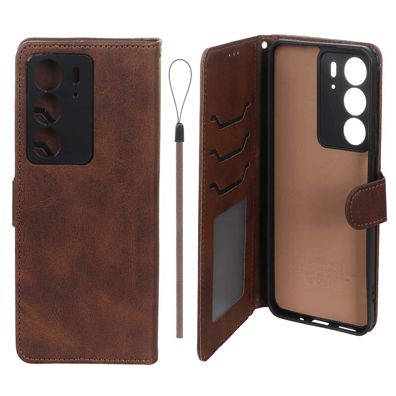 کیف موبایل مگنتی درجه یک داخل خز MNC Plus مدل Realme C75 - قهوه ای