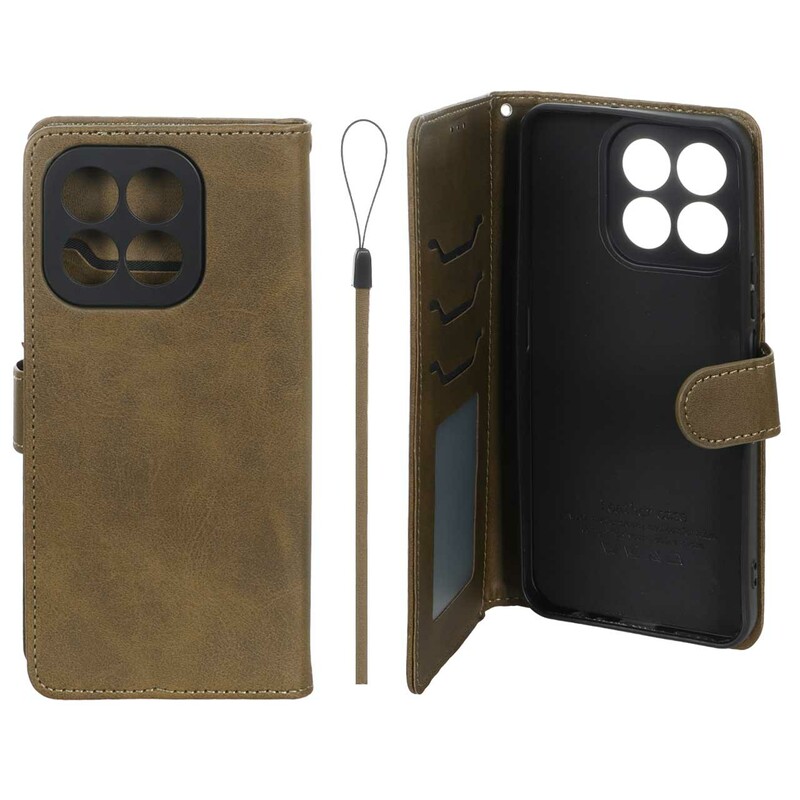 کیف موبایل مگنتی درجه یک داخل خز MNC Plus مدل Honor X6c - سبز زیتونی