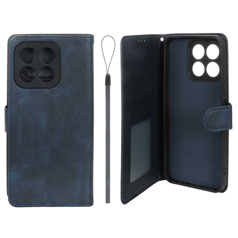 کیف موبایل مگنتی درجه یک داخل خز MNC Plus مدل Honor X6b - سرمه ای