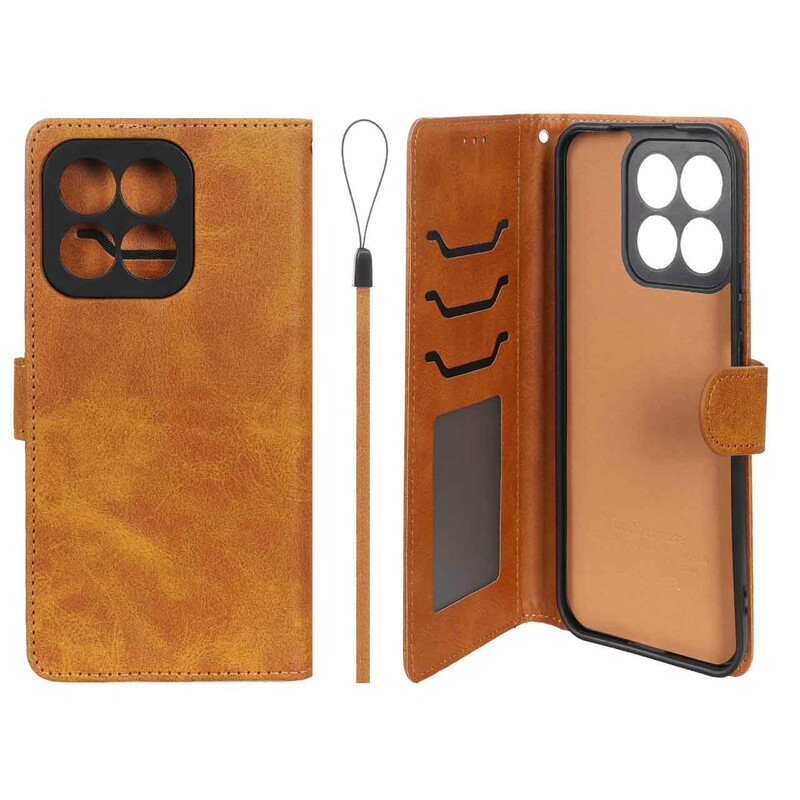 کیف موبایل مگنتی درجه یک داخل خز MNC Plus مدل Honor X8c - عسلی