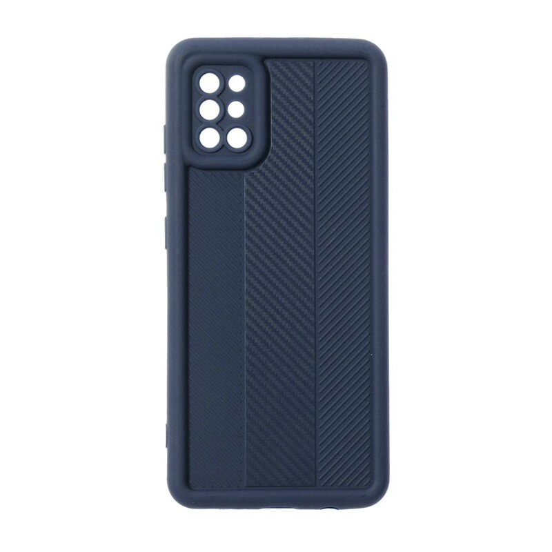 قاب Solid Case طرح کربن هاشور دار Samsung Galaxy A31 - سرمه ای