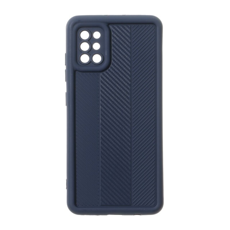 قاب Solid Case طرح کربن هاشور دار Samsung Galaxy A51 / M40s - سرمه ای