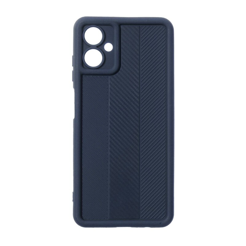 قاب Solid Case طرح کربن هاشور دار Samsung Galaxy A06 - سرمه ای