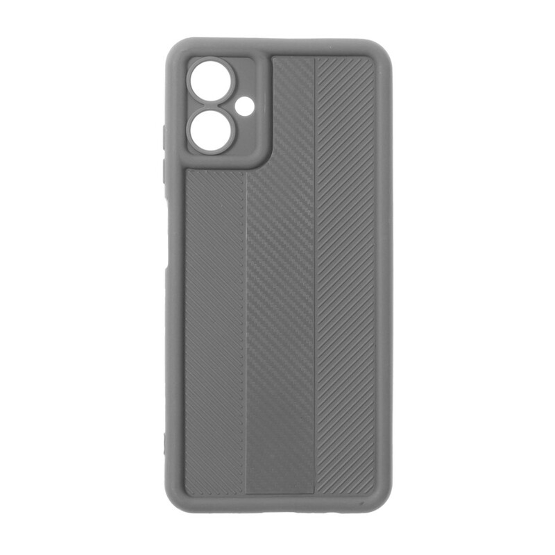 قاب Solid Case طرح کربن هاشور دار Samsung Galaxy A06 - خاکستری