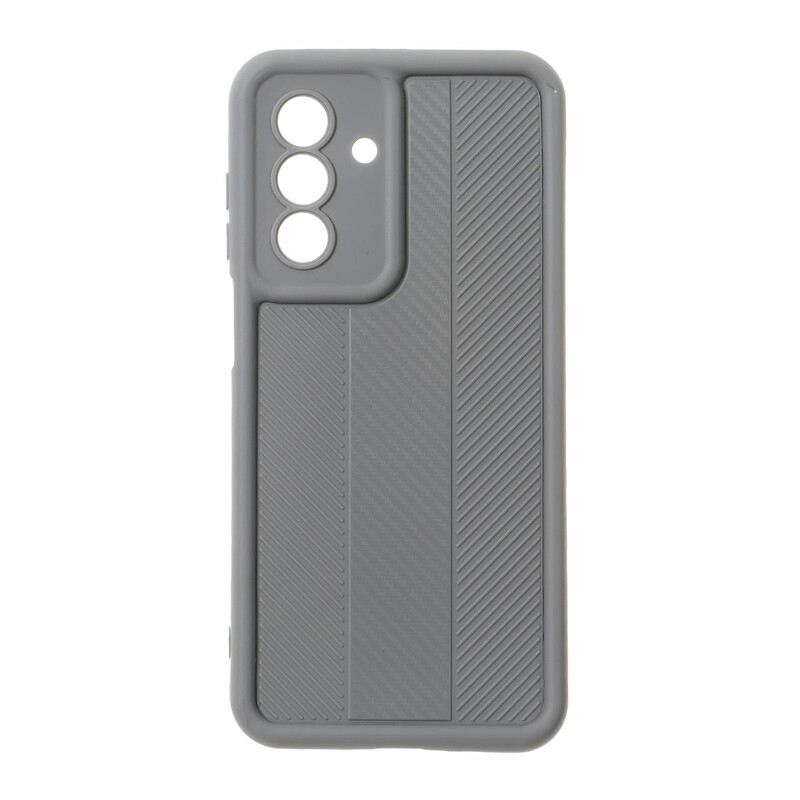 قاب Solid Case طرح کربن هاشور دار Samsung Galaxy A17 - خاکستری