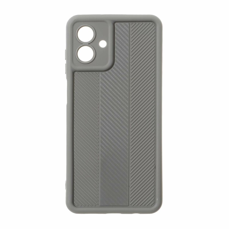 قاب Solid Case طرح کربن هاشور دار Samsung Galaxy A07 - خاکستری
