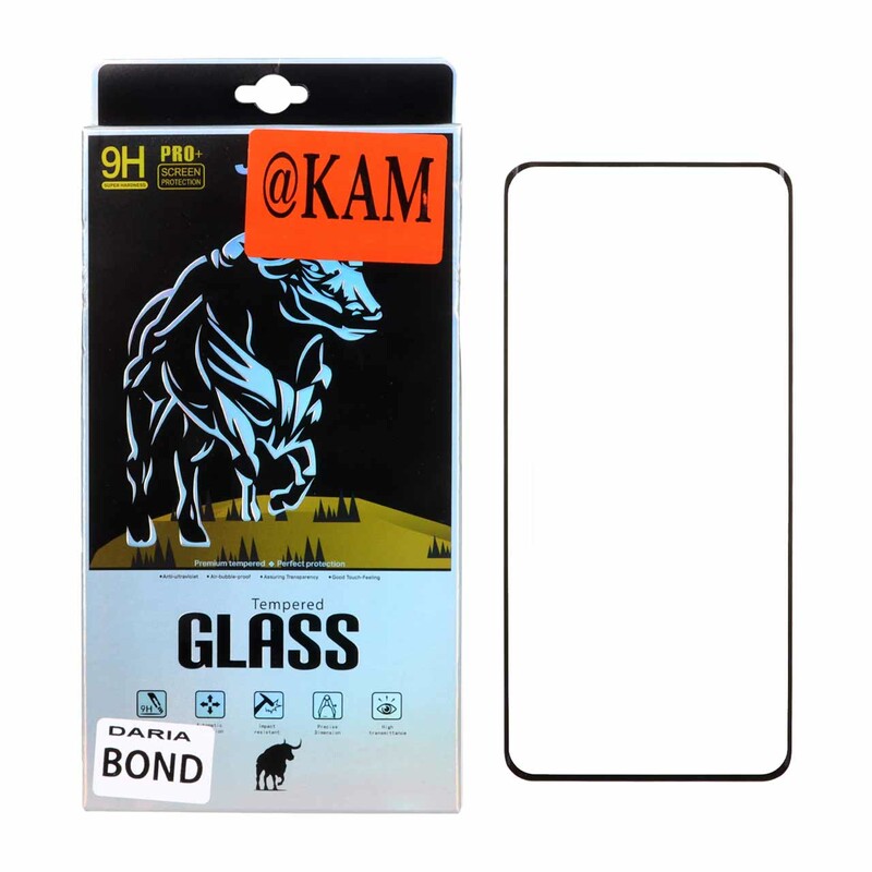 محافظ صفحه نمایش شیشه ای خم فول چسب Full Cover AKAM درجه یک Daria Bond - مشکی (پک دار)