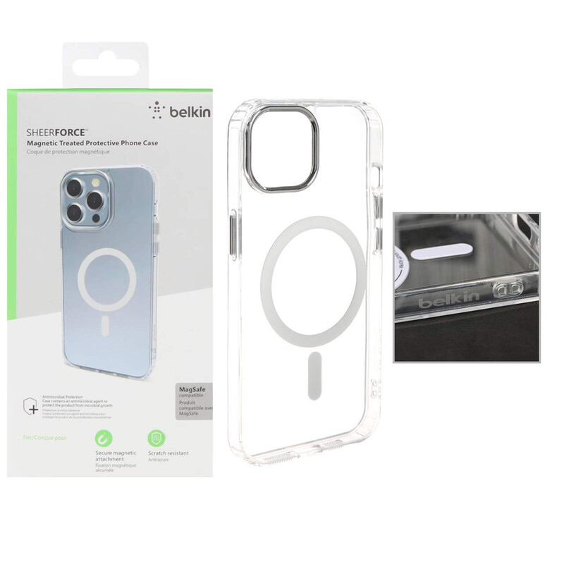 قاب belkin شفاف Magsafe مدل Apple iPhone 13 / iPhone 14 (پک دار)