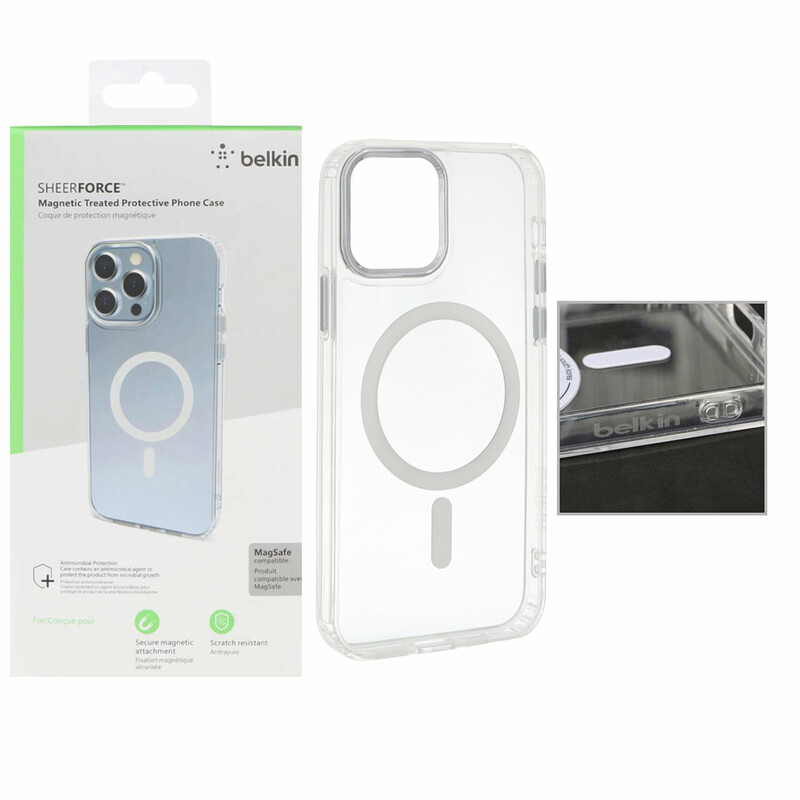قاب belkin شفاف Magsafe مدل Apple iPhone 12 / iPhone 12 Pro (پک دار)