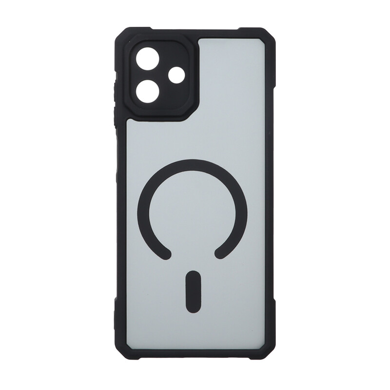 قاب مات طرح مگ سیف ایربگ دار محافظ لنز برجسته Samsung Galaxy A07 - مشکی